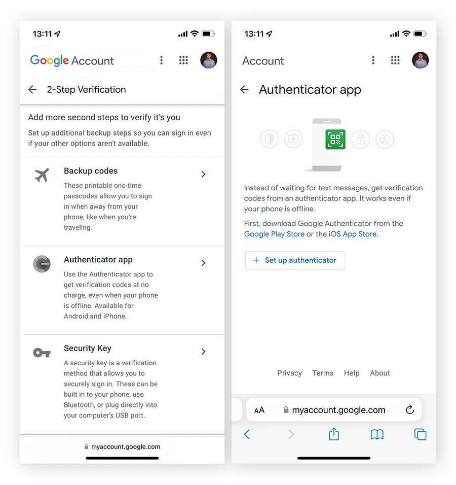 在 iOS 上使用 Google Authenticator 为 Google 帐户设置
2FA